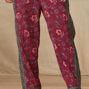 Sundance Floral Ankle Pants - Red and Green